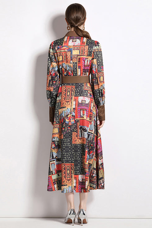 Stylish and Elegant Women's Vintage Floral Classic Collar